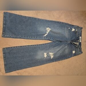 Indigo Rein Blue Distressed Wide Leg Jeans- 9